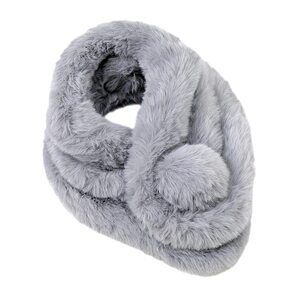 7989 Women’s Winter Fake Faux Fur Loophole Scarf Fashion Furry Wrap Warm